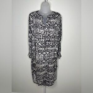 Alex & Lili Snakeskin print Tunic Shirt Dress. Size Medium